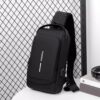 Mochila cruzada antirrobo para hombre, bolso de hombro con USB, resistente al agua, bandolera cruzada de viaje para hombre