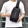 Mochila cruzada antirrobo para hombre, bolso de hombro con USB, resistente al agua, bandolera cruzada de viaje para hombre