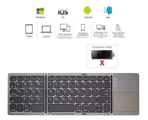 Teclado Inalámbrico Delgado Portátil Plegable