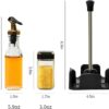 Juego de dispensador de aceite y vinagre con caja, botella de vidrio, condimento, pimienta y sal